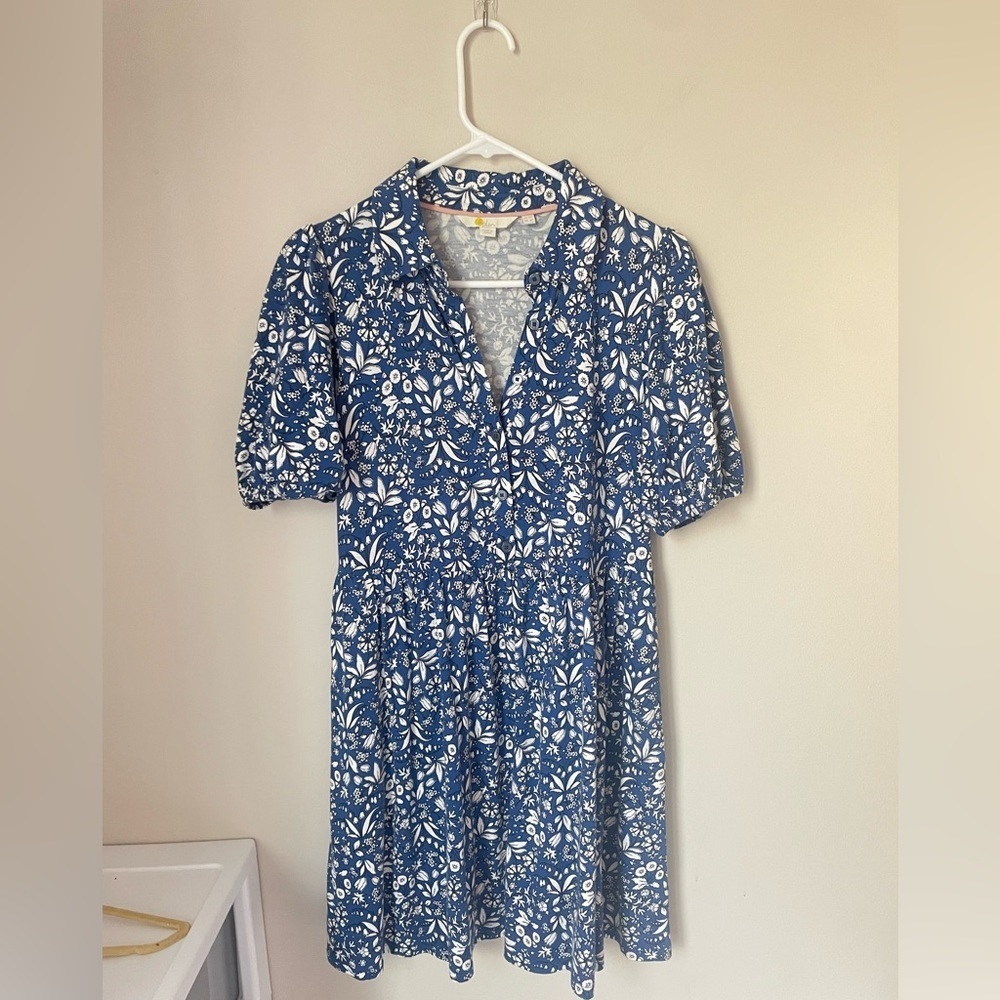 NWOT Boden Blue and White Floral Mini Dress